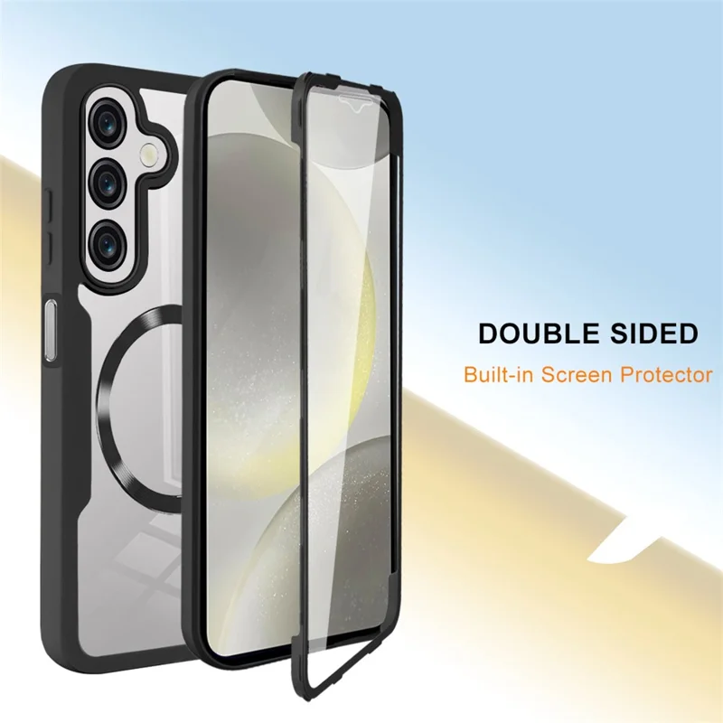 Pour étui Samsung Galaxy S25 FE Compatible avec MagSafe PC + TPU + Acrylique Protection Intégrale pour Téléphone - Noir