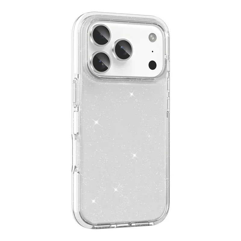 For iPhone 17 Pro Glitter Case PC Back TPU+TPE Frame Bling Sparkle Shockproof Cover