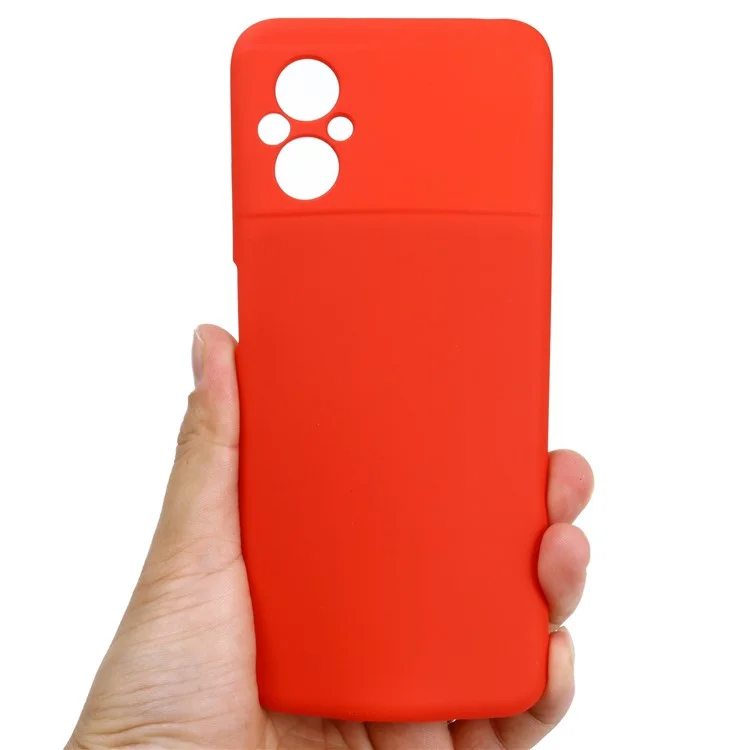 Custodia Soft Fiber Lining Anti-Graffio per Xiaomi Poco M5 4G, Cover Protettiva con Gancio da Polso - Rosso