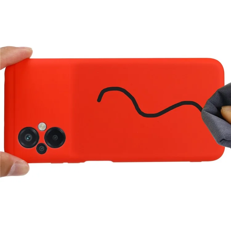 Custodia Soft Fiber Lining Anti-Graffio per Xiaomi Poco M5 4G, Cover Protettiva con Gancio da Polso - Rosso