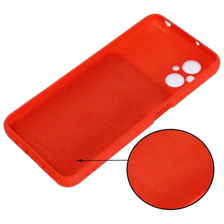 Custodia Soft Fiber Lining Anti-Graffio per Xiaomi Poco M5 4G, Cover Protettiva con Gancio da Polso - Rosso