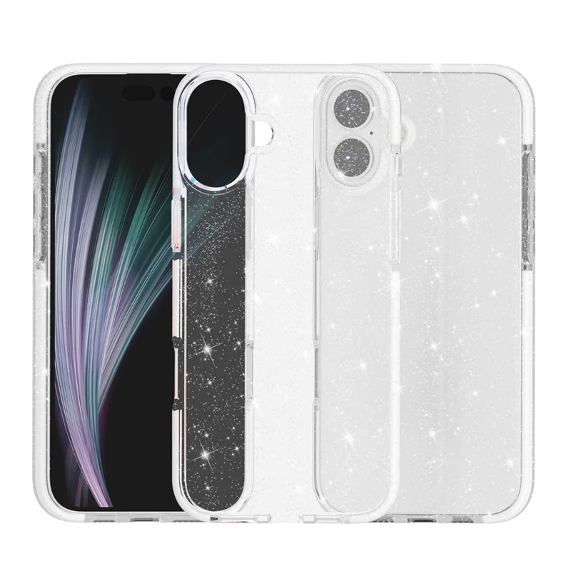 Funda con Purpurina para iPhone 17 - Carcasa Protectora Brillante con Marco de TPU+TPE Antichoque