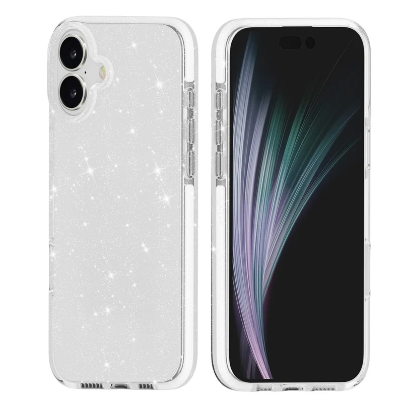 Funda con Purpurina para iPhone 17 - Carcasa Protectora Brillante con Marco de TPU+TPE Antichoque