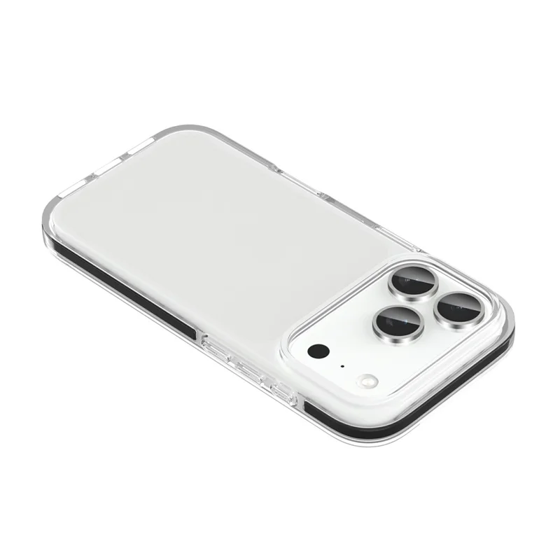 For iPhone 17 Pro Max Case TPU+TPE Anti-drop Clear Phone Cover - Transparent Black
