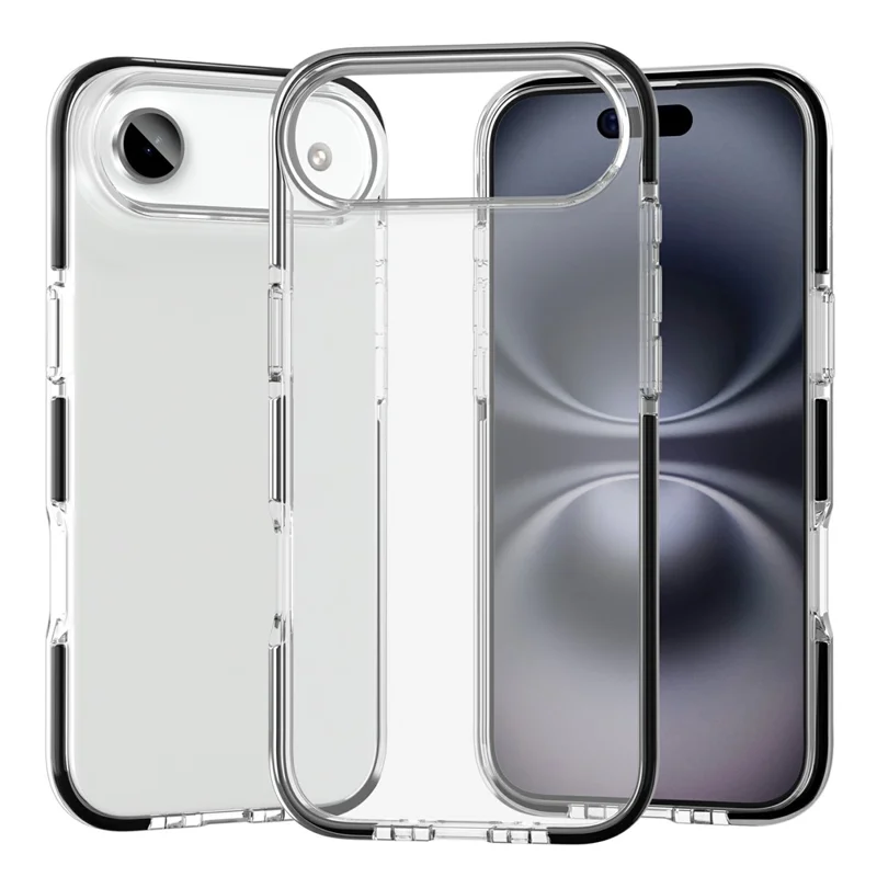 Чехол Air Case для iPhone 17 из TPU+TPE с противоударной защитой - прозрачный черный