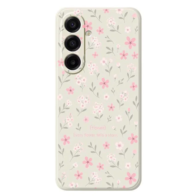 Voor Samsung Galaxy A17 5G / A17 4G hoesje met kleine bloemenpatroon Rechte rand TPU telefoonhoes - Beige