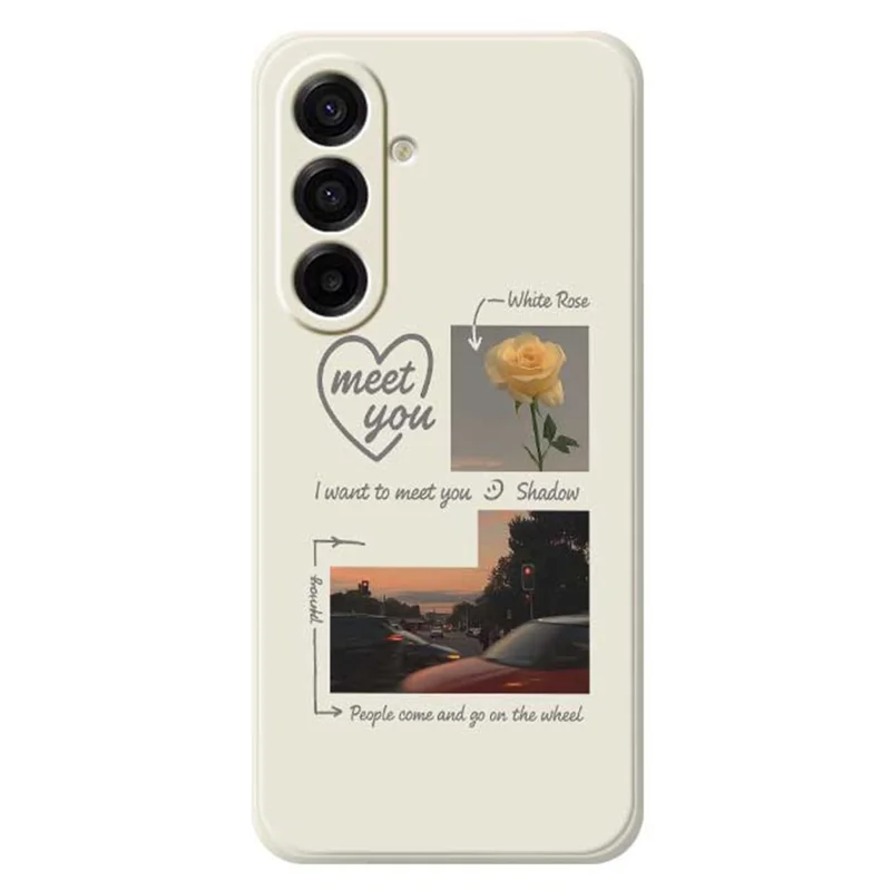 For Samsung Galaxy A17 5G / A17 4G Case Meet You Photo Pattern Printing Straight Edge TPU Phone Back Cover - Beige