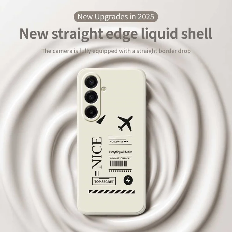 TPU-hoesje voor Samsung Galaxy A17 5G / A17 4G met boardingpasspatroon, rechte rand, beige