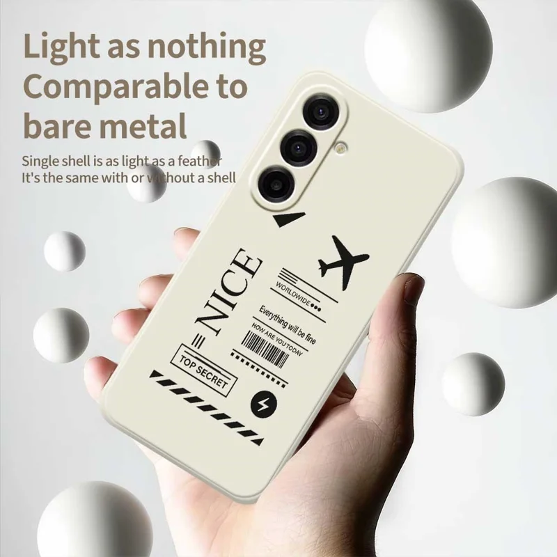 TPU-hoesje voor Samsung Galaxy A17 5G / A17 4G met boardingpasspatroon, rechte rand, beige