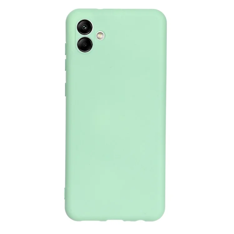 Für Samsung Galaxy A04 4G (164,4 x 76,3 x 9,1 mm) Flüssigsilikon-Telefonhülle, kratzfest, Weichfaserauskleidung, Kamerasschutz mit Trageriemen - Grün