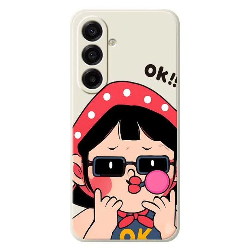 Samsung Galaxy A17 5G / A17 4G hoesje met schattig kinderpatroon Rechte rand TPU telefoonhoesje - Beige