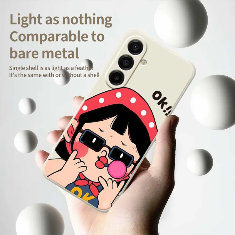 Samsung Galaxy A17 5G / A17 4G hoesje met schattig kinderpatroon Rechte rand TPU telefoonhoesje - Beige