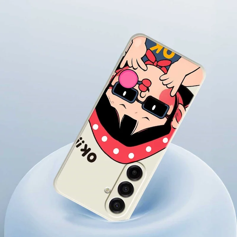 Samsung Galaxy A17 5G / A17 4G hoesje met schattig kinderpatroon Rechte rand TPU telefoonhoesje - Beige