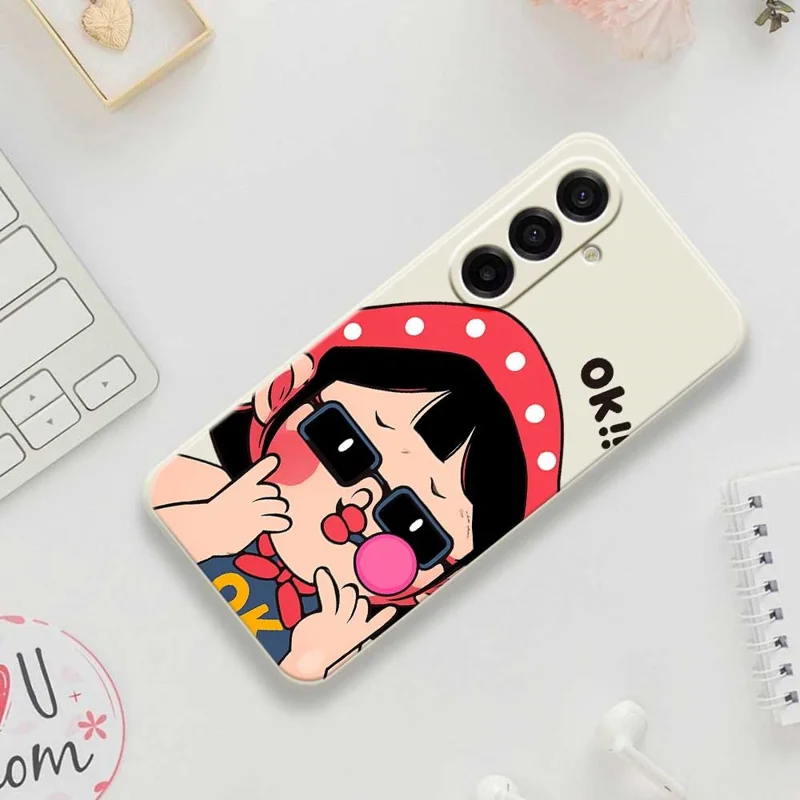 For Samsung Galaxy A17 5G / A17 4G Case Cute Kid Pattern Printing Straight Edge TPU Phone Back Cover - Purple