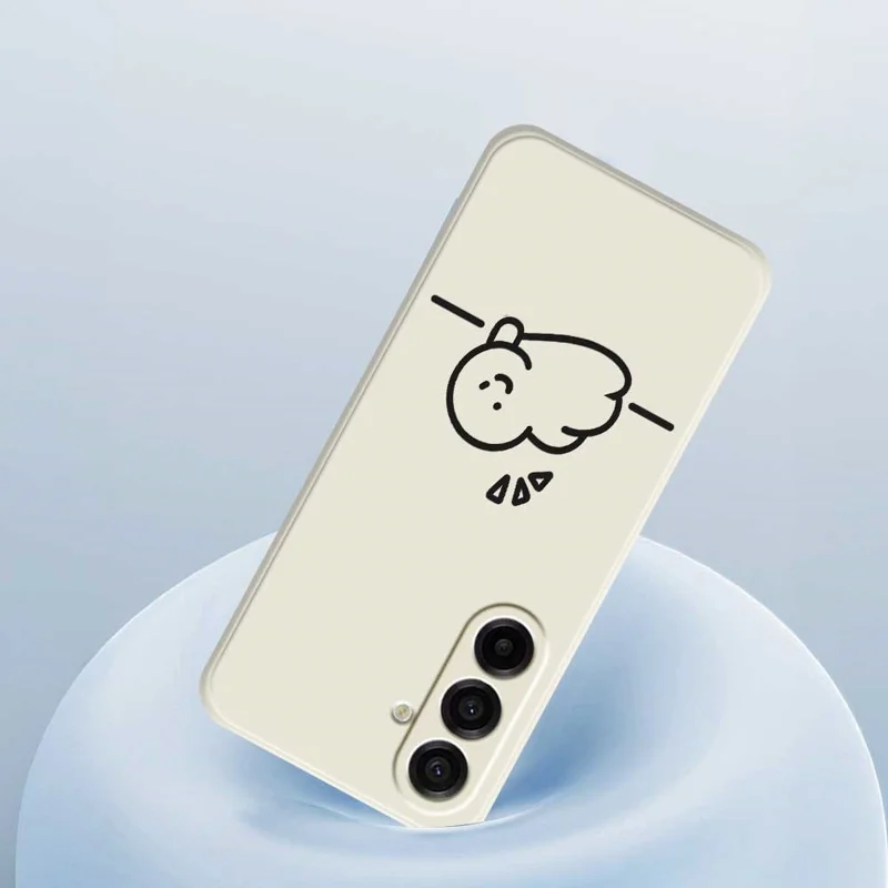 TPU-hoesje voor Samsung Galaxy A17 5G / A17 4G met stippelbeeldprint en rechte rand - Beige