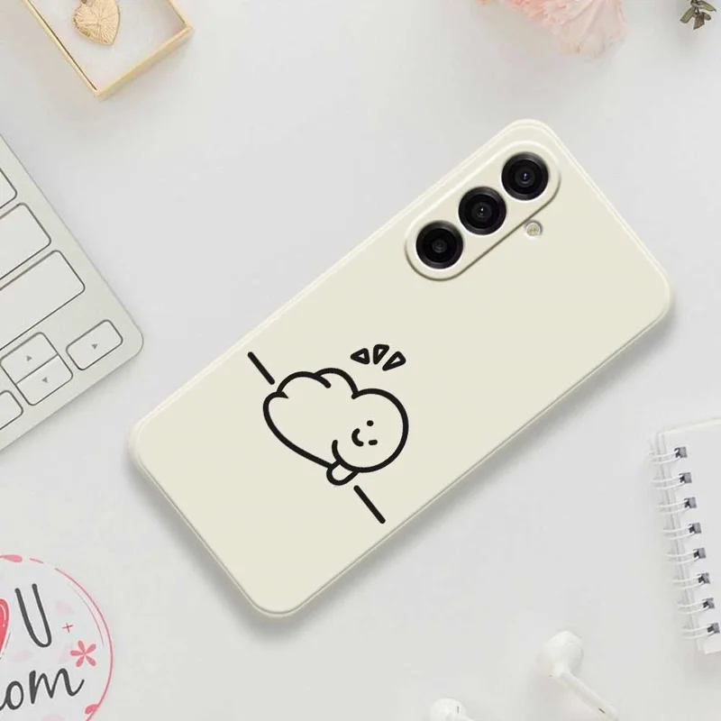 TPU-hoesje voor Samsung Galaxy A17 5G / A17 4G met stippelbeeldprint en rechte rand - Beige