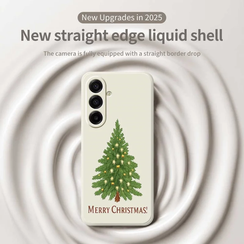 TPU-hoesje voor Samsung Galaxy A17 5G / A17 4G met kerstboomprint, rechte rand, TPU telefoonhoesje - Beige