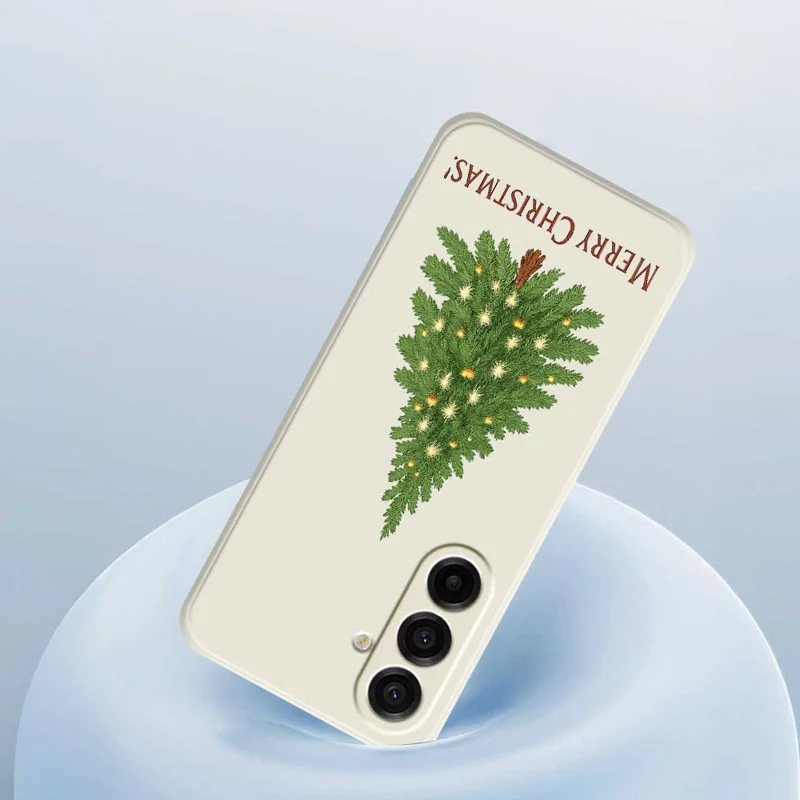 TPU-hoesje voor Samsung Galaxy A17 5G / A17 4G met kerstboomprint, rechte rand, TPU telefoonhoesje - Beige