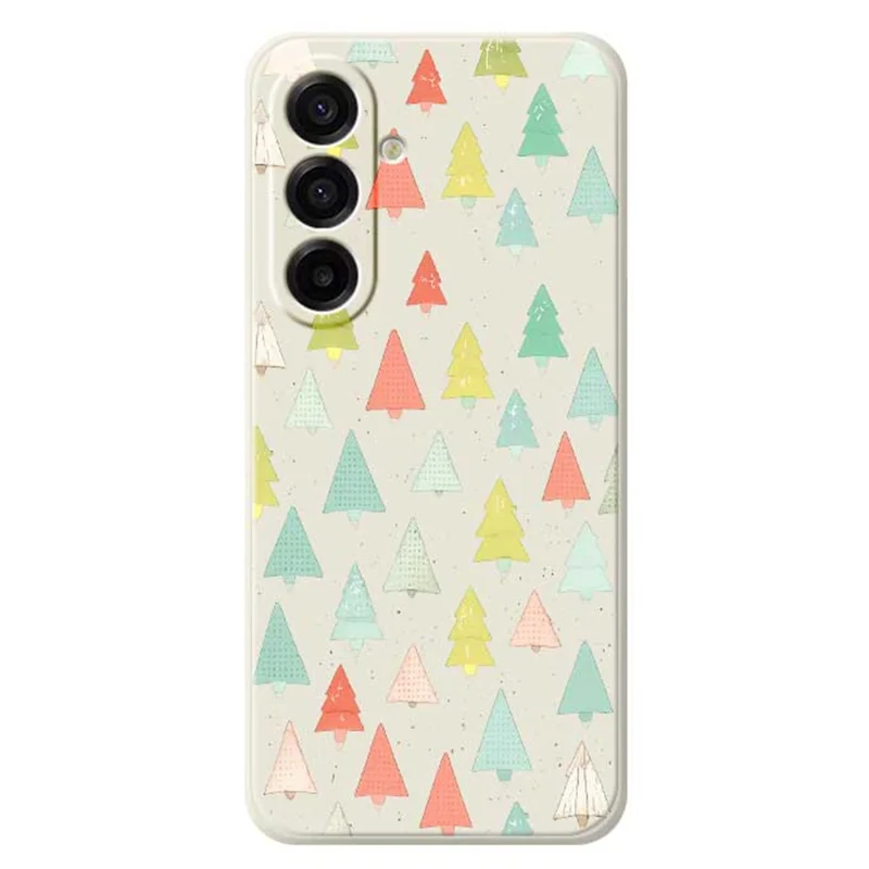 For Samsung Galaxy A17 5G / A17 4G Case Colorful Trees Pattern Printing Straight Edge TPU Phone Back Cover - Beige