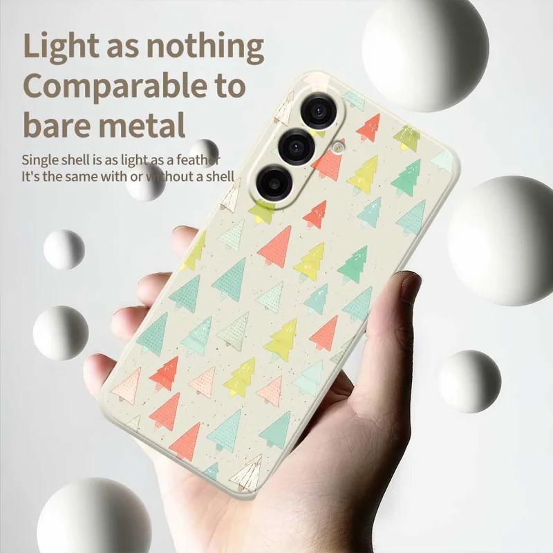 For Samsung Galaxy A17 5G / A17 4G Case Colorful Trees Pattern Printing Straight Edge TPU Phone Back Cover - Beige