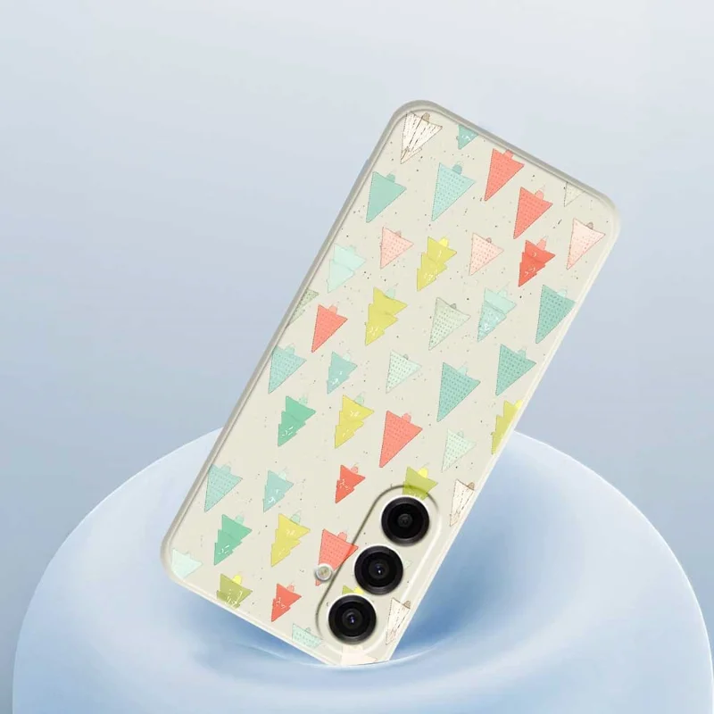 For Samsung Galaxy A17 5G / A17 4G Case Colorful Trees Pattern Printing Straight Edge TPU Phone Back Cover - Beige