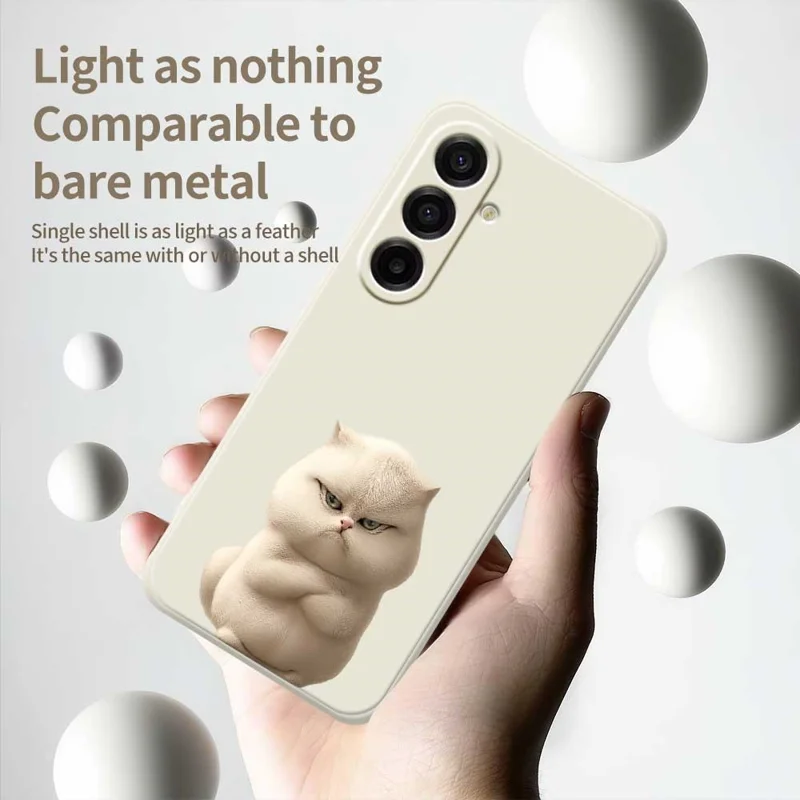 For Samsung Galaxy A17 5G / A17 4G Case Angry Cat Pattern Printing Straight Edge TPU Phone Back Cover - Black