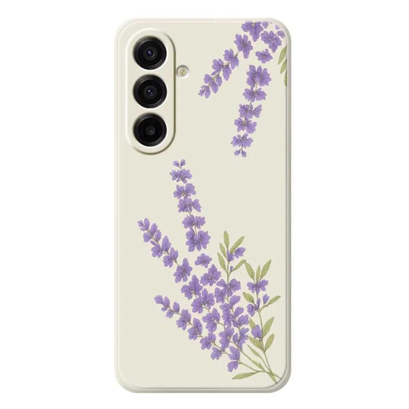 TPU-hoesje voor Samsung Galaxy A17 5G / A17 4G met lila dessin, rechte rand, TPU-telefoonhoes - Beige