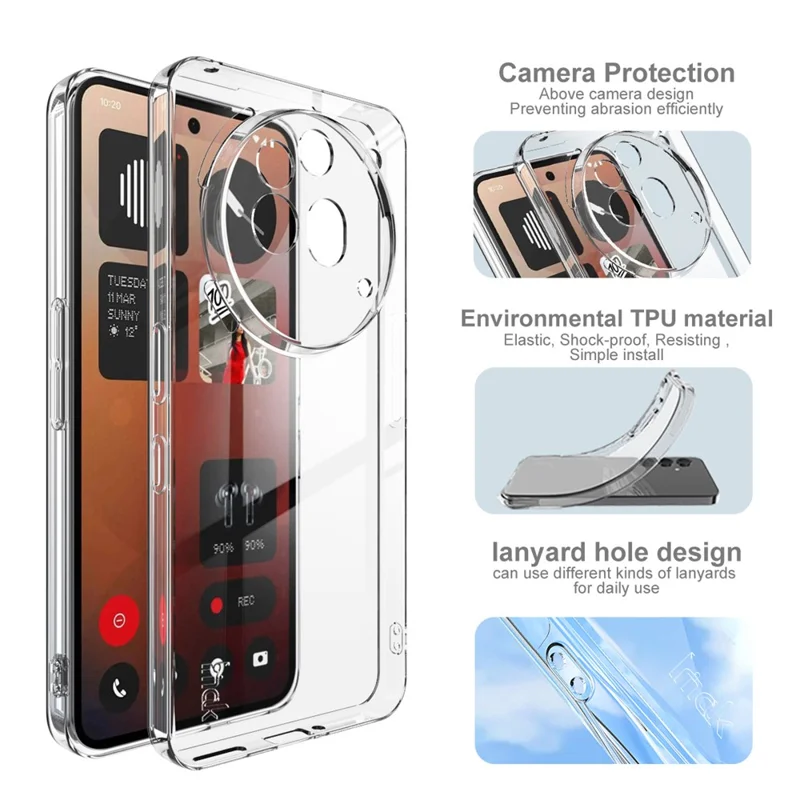 IMAK UX-5 Series For Nothing Phone (3a) Pro Transparent TPU Phone Case Protective Phone Cover
