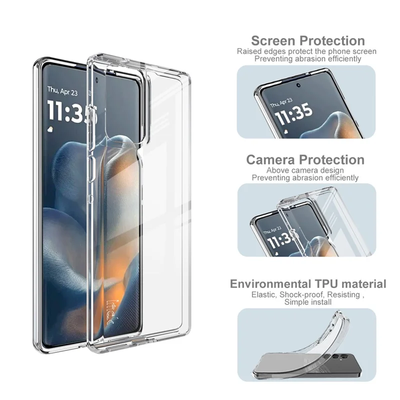 Funda Transparente de TPU IMAK UX-5 Series para Motorola Edge 50 Fusion 5G / G96 5G - Carcasa Protectora para Teléfono