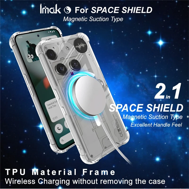 Custodia IMAK per Nothing Phone (3) 5G compatibile con MagSafe, antiurto in PC e TPU, cover per telefono trasparente