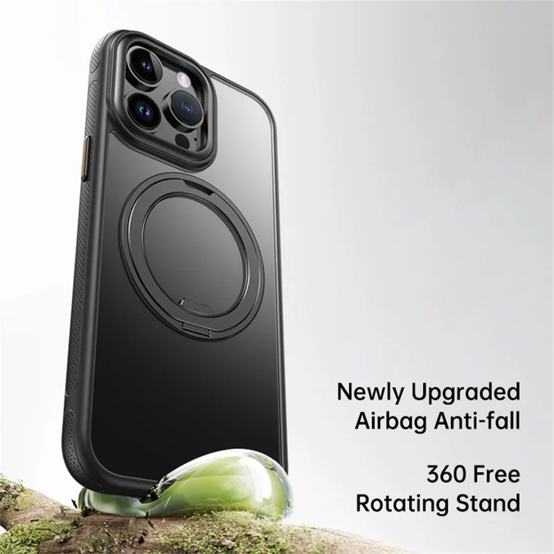 Für iPhone 13 Pro Max Hülle Kompatibel mit MagSafe Ständer TPU PC Handyrückseite Schutzhülle - Schwarz