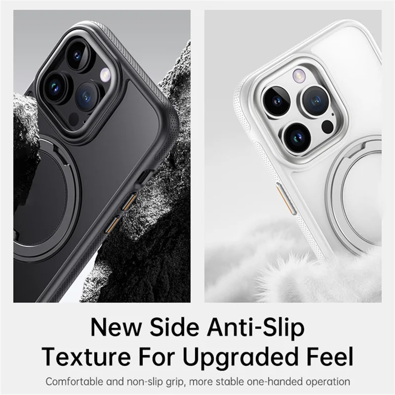 Für iPhone 13 Pro Max Hülle Kompatibel mit MagSafe Ständer TPU PC Handyrückseite Schutzhülle - Schwarz