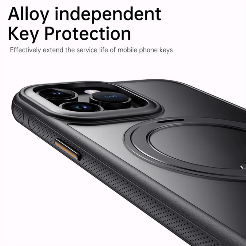 Für iPhone 13 Pro Max Hülle Kompatibel mit MagSafe Ständer TPU PC Handyrückseite Schutzhülle - Schwarz