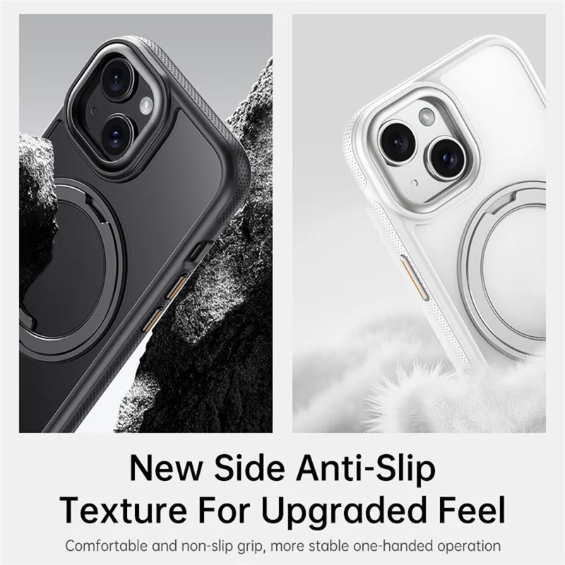 For iPhone 14 Case Compatible with MagSafe Kickstand TPU PC Phone Back Cover - Black