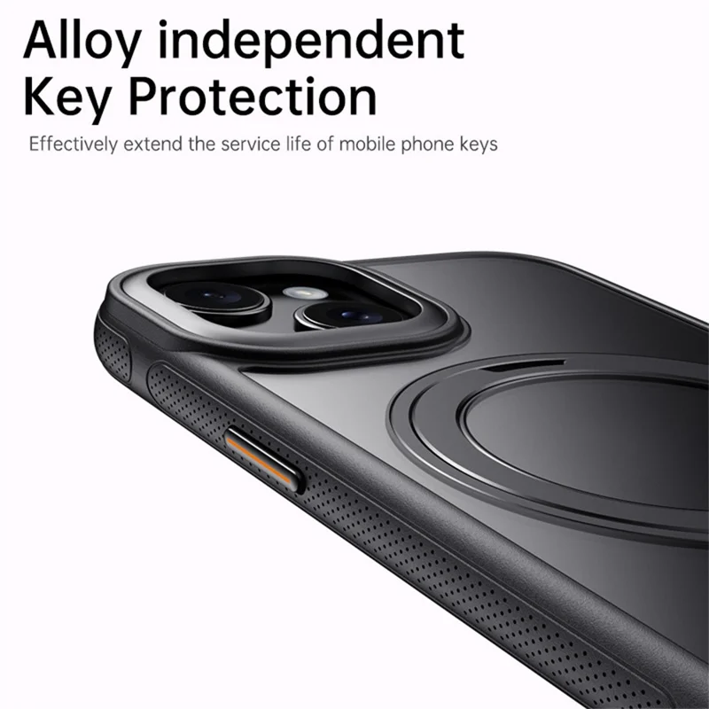 For iPhone 14 Case Compatible with MagSafe Kickstand TPU PC Phone Back Cover - Black