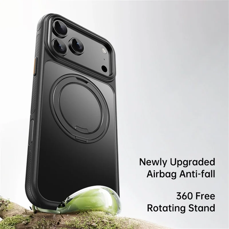 For iPhone 17 Pro Max Case Compatible with MagSafe Kickstand TPU PC Phone Back Cover - Black