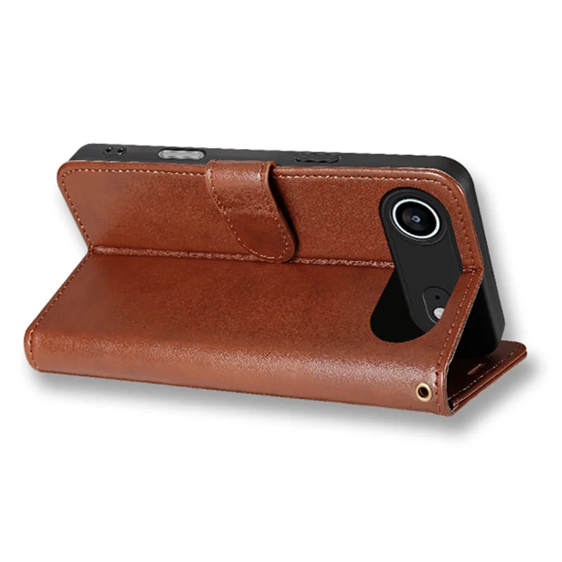 AZNS Funda de Cuero PU con Soporte Anticaídas para iPhone 17 - Marrón