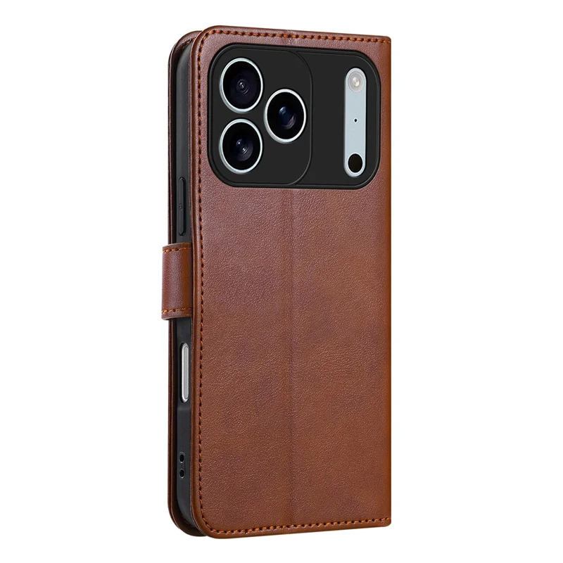 Funda AZNS para iPhone 17 Pro Max - Cartera de Cuero PU Antigolpes con Soporte - Marrón