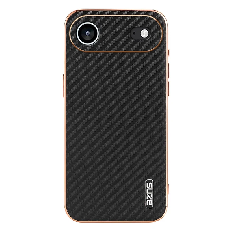 AZNS Für iPhone 17 Lufthülle Elektrolytisch Karbonfaser-Textur PU + TPU Handyhülle - Schwarz