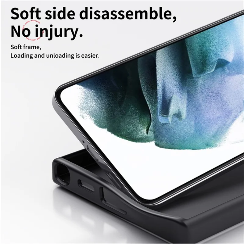 Cover per Samsung Galaxy S24+ Compatibile con MagSafe, PC + TPU con Anello Porta e Texture in Fibra di Carbonio - Nero