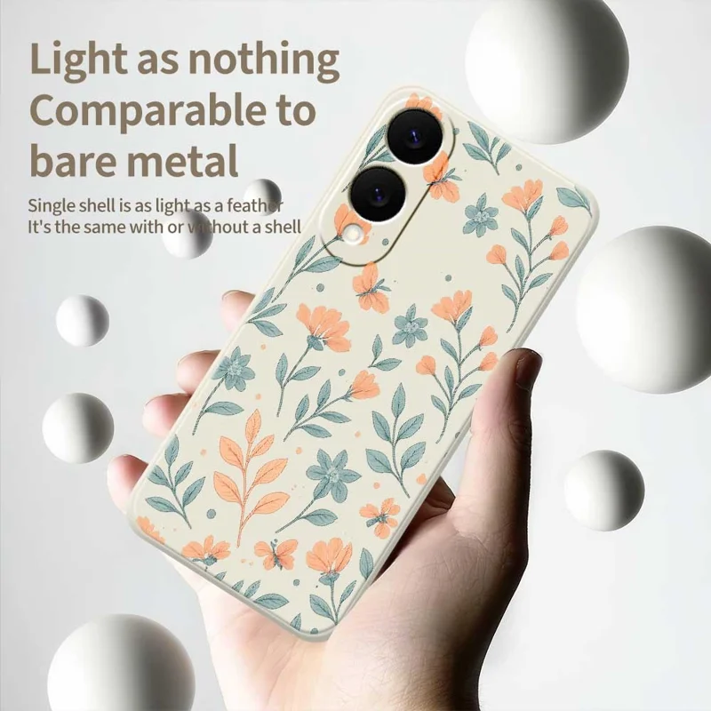 Pour étui Samsung Galaxy S25 Edge Motif de Fleurs Jaunes Impression sur Bord Droit Coque Arrière TPU pour Téléphone - Beige