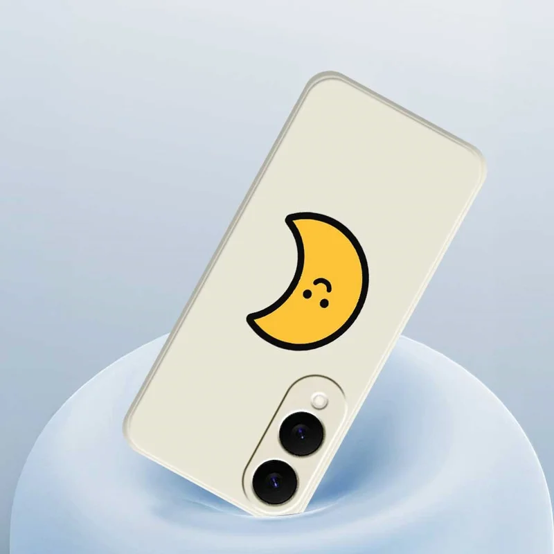 Чехол для Samsung Galaxy S25 Edge с рисунком "Желтая Луна" - Бежевый мягкий TPU чехол с прямыми краями