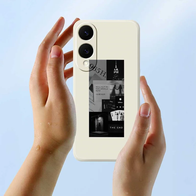 Чехол для Samsung Galaxy S25 Edge с фотопечатью и строгими краями из ТПУ - Бежевый