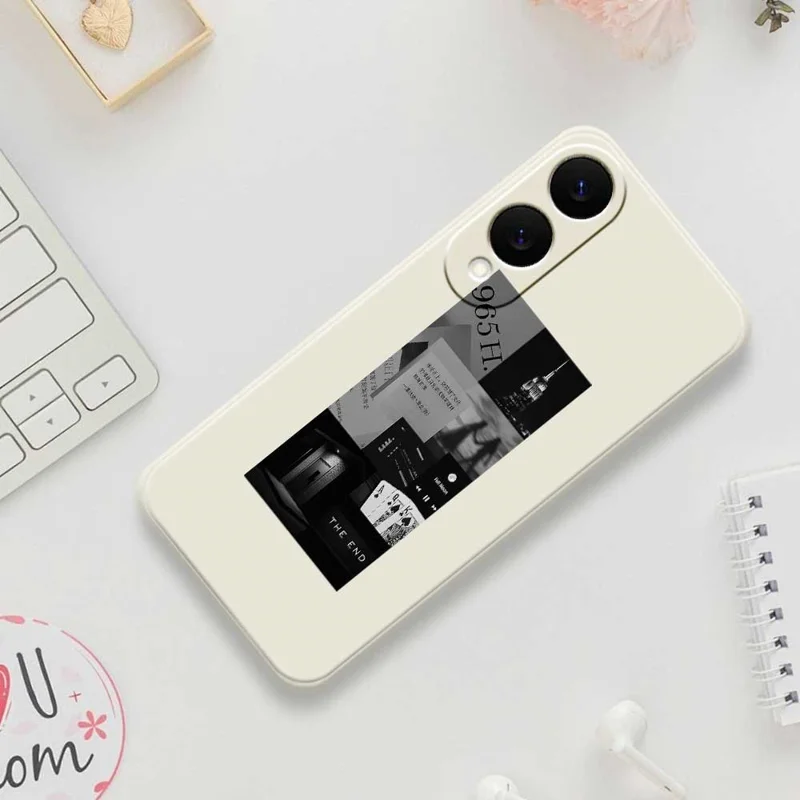 Чехол для Samsung Galaxy S25 Edge с фотопечатью и строгими краями из ТПУ - Бежевый