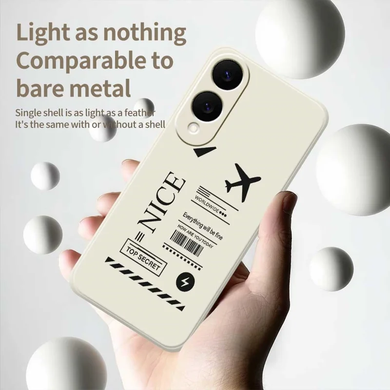 Чехол для Samsung Galaxy S25 Edge с рисунком "Посадочный талон" с прямыми краями, из ТПУ, задняя крышка телефона - Бежевый