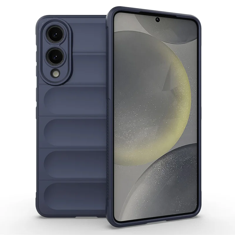 AMORUS Pour Étui Samsung Galaxy S25 Edge Antichoc Souple TPU Robuste Coque Arrière de Téléphone - Bleu Foncé