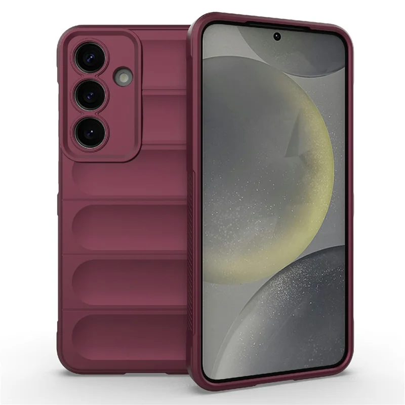 AMORUS For Samsung Galaxy A55 5G Case Shockproof Soft TPU Rugged Phone Back Cover - Wine Red