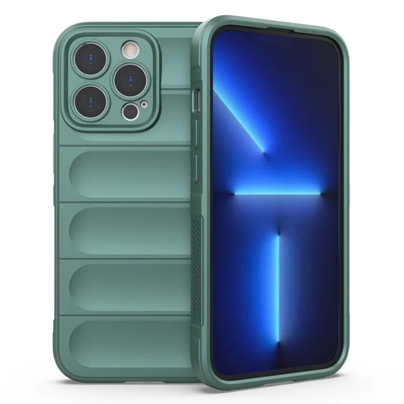 AMORUS Capa para iPhone 14 Pro Resistente a Choques Suave TPU Rústica Capa Traseira do Telefone - Verde