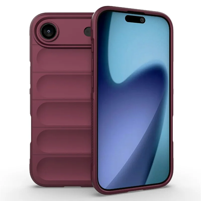 AMORUS For iPhone Air Case Shockproof Soft TPU Rugged Phone Back Cover - Wine Red