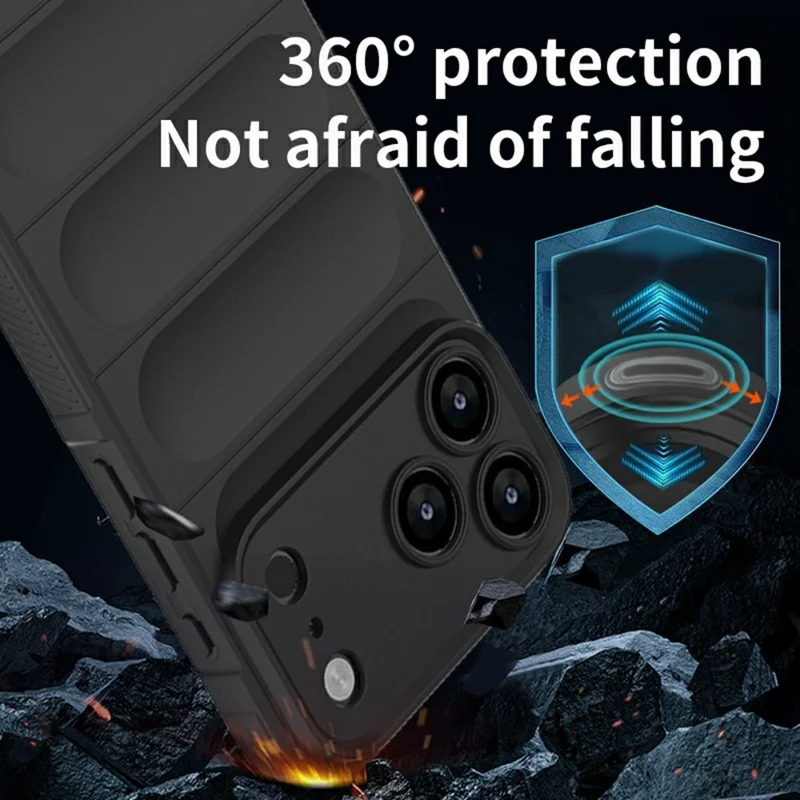 AMORUS For iPhone 17 Pro Max Case Shockproof Soft TPU Rugged Phone Back Cover - Black